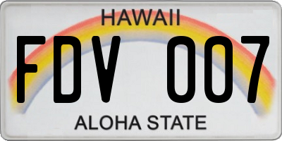 HI license plate FDV007