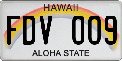 HI license plate FDV009