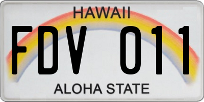 HI license plate FDV011