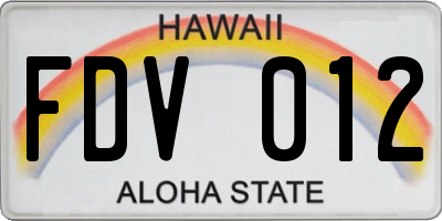 HI license plate FDV012