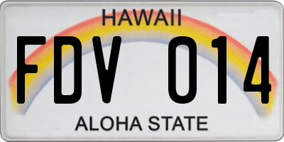 HI license plate FDV014