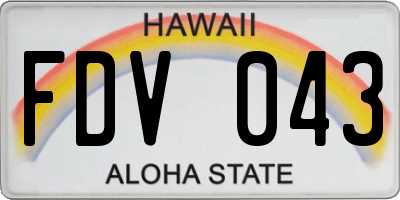 HI license plate FDV043