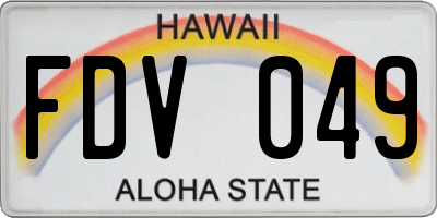 HI license plate FDV049