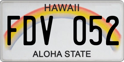 HI license plate FDV052
