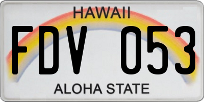 HI license plate FDV053