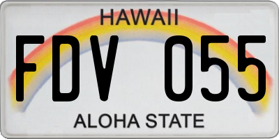 HI license plate FDV055