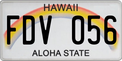 HI license plate FDV056