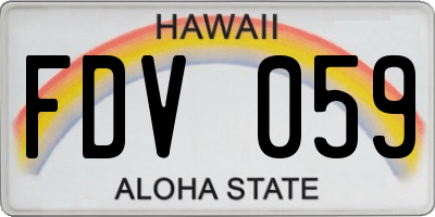 HI license plate FDV059