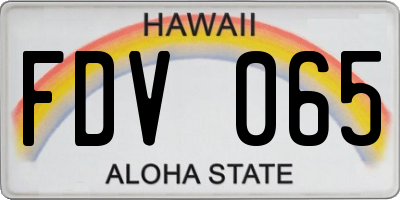 HI license plate FDV065