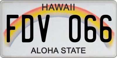 HI license plate FDV066