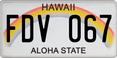 HI license plate FDV067