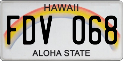 HI license plate FDV068