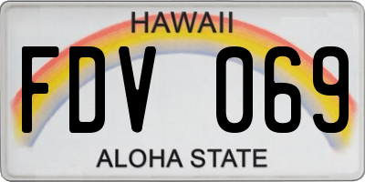 HI license plate FDV069