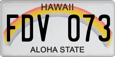 HI license plate FDV073