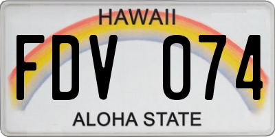 HI license plate FDV074
