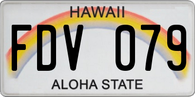 HI license plate FDV079