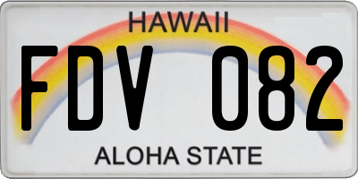 HI license plate FDV082