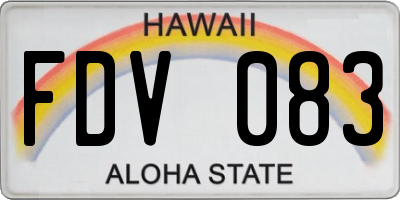 HI license plate FDV083