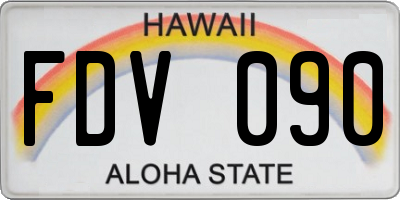 HI license plate FDV090