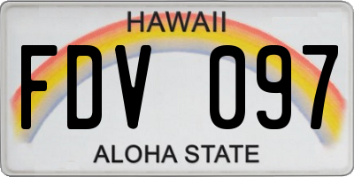 HI license plate FDV097