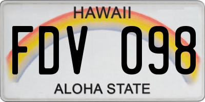 HI license plate FDV098