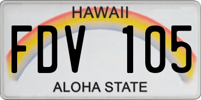 HI license plate FDV105