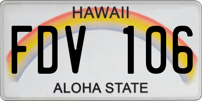 HI license plate FDV106