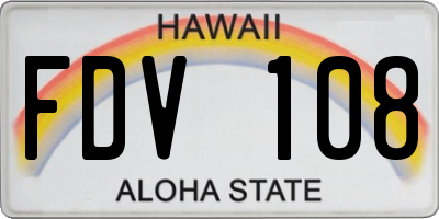HI license plate FDV108