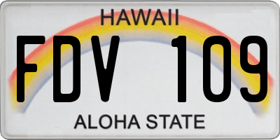HI license plate FDV109