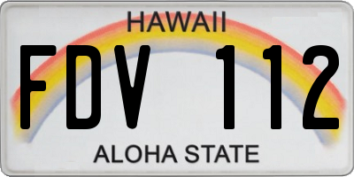 HI license plate FDV112