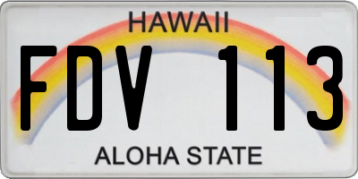HI license plate FDV113