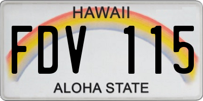 HI license plate FDV115