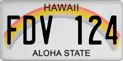 HI license plate FDV124