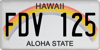 HI license plate FDV125