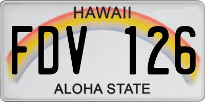 HI license plate FDV126