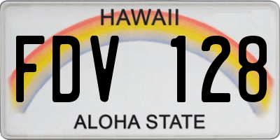HI license plate FDV128