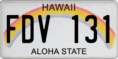 HI license plate FDV131