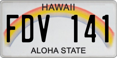 HI license plate FDV141