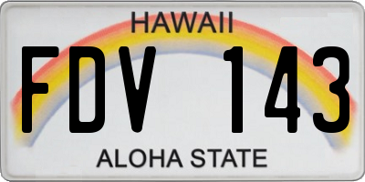 HI license plate FDV143