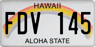 HI license plate FDV145