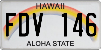 HI license plate FDV146