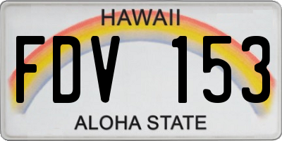 HI license plate FDV153