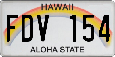 HI license plate FDV154