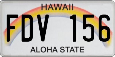 HI license plate FDV156