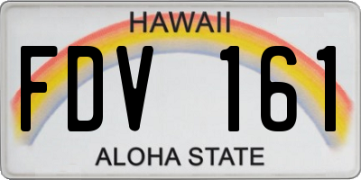 HI license plate FDV161