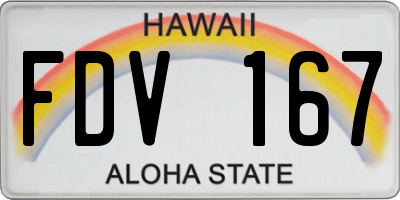 HI license plate FDV167