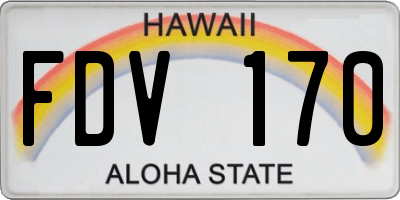 HI license plate FDV170