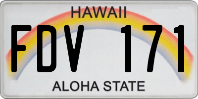HI license plate FDV171