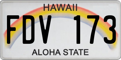HI license plate FDV173