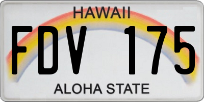 HI license plate FDV175